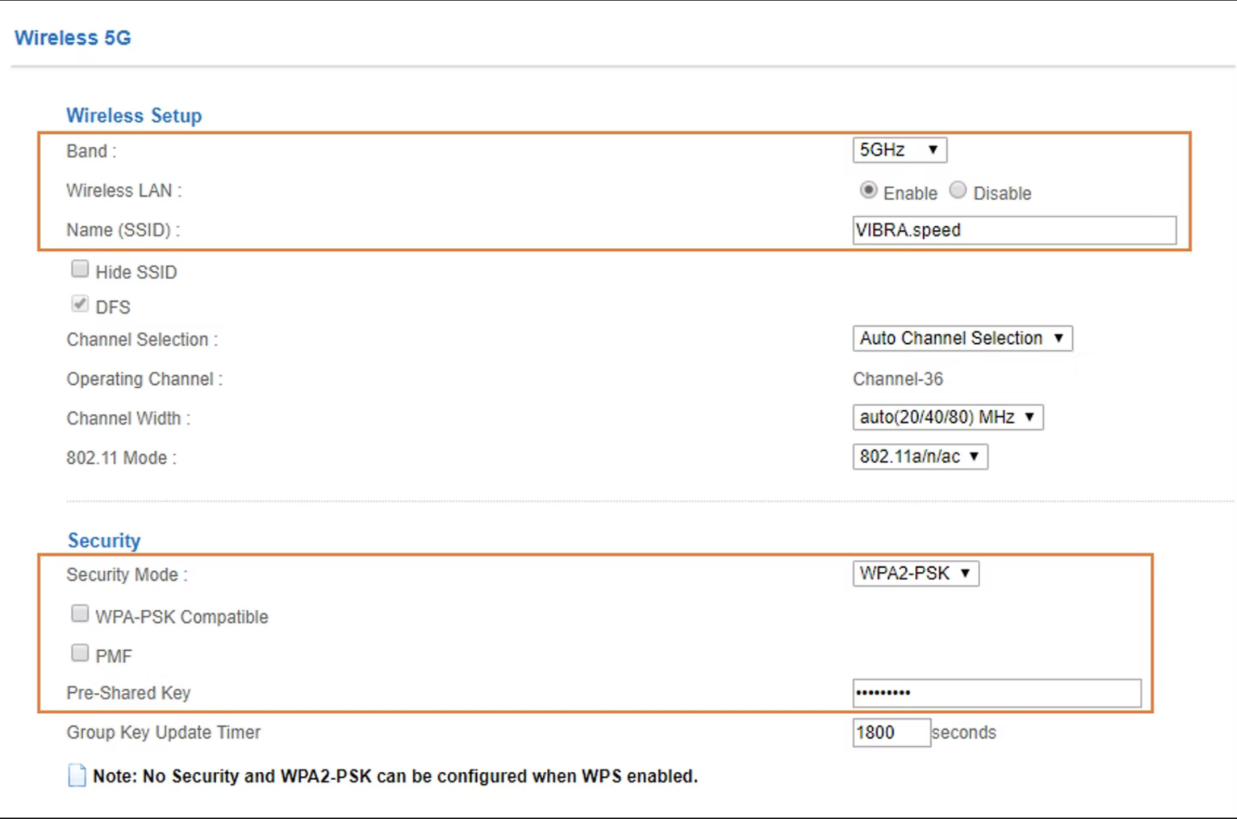 Typical configuration of a wireless router